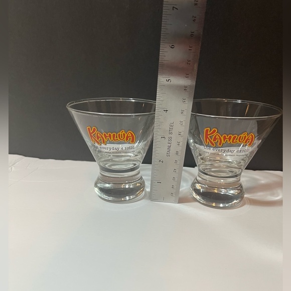 Kahlua Martini Cocktail Low Ball Shot Glasses Set of 2 Gift idea - Picture 3 of 9